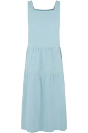 Urban classics Maxikleid Girls 7/8 Length Valance Summer Dress blau 122/128