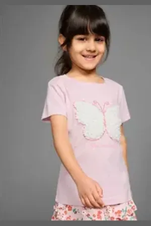 KangaROOS T-Shirt Aufwendige Schmetterling-Applikation T-Shirt mit aufwendiger 3D-Applikation rosa 92/98