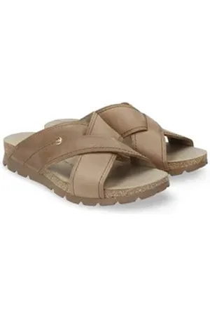Panama Jack Salman Pantolette Sommerschuh, Hausschuh, Strandschuh mit Softfußbett braun 46 EU