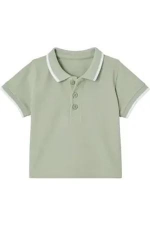 Vertbaudet Poloshirt Jungen Baby Poloshirt mit Stickerei Stickerei grün 92/98