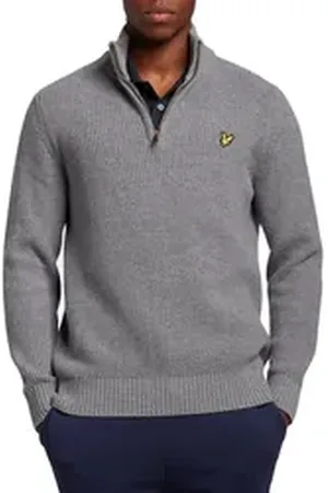 Lyle & Scott Stehkragenpullover Mit Reißverschluss Am Kragen grau S