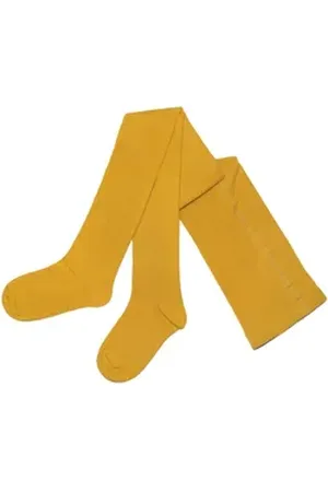 WERI SPEZIALS Strumpfhersteller GmbH Strickstrumpfhose Damenstrumpfhosen Kurz-Größen >>Einfarbig Bunt<< aus Baumwolle gelb 40-42 K