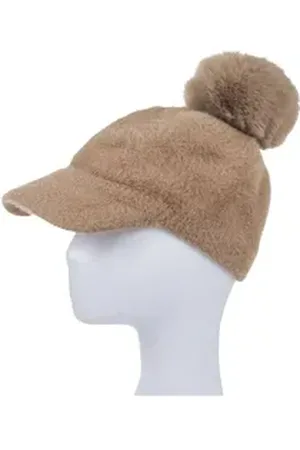 Adel Bags Ballonmütze Stylische Winter Damenmütze mit Kunstfell-Bommel – Weich, Warm