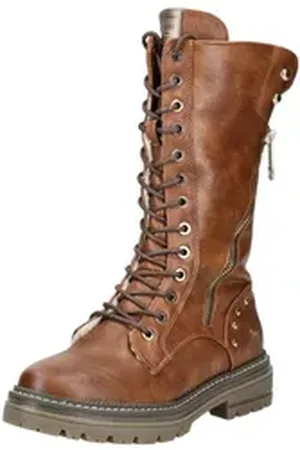 Mustang Stiefel Lederimitat Schnürstiefel braun 40 EU
