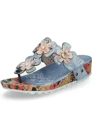 LAURA VITA Damen Pantolette blau Pantolette blau|bunt 38 EU