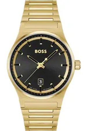 HUGO BOSS Quarzuhr CANDOR 1514077, Herrenuhr, Damenuhr, Armbanduhr, Datum, Edelstahlarmband goldfarben