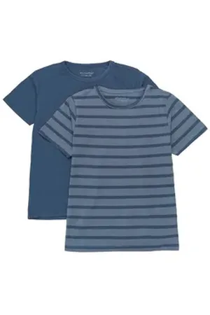 Minymo T-Shirt MIBasic 32 Basic 32 -T-shirt SS (2-pack) mit Rundhalsausschnitt blau 92