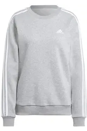 adidas Performance Fleecepullover Damen Pullover Essentials 3 Stripes Fleece Sweat grau S