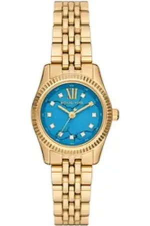 Michael Kors Quarzuhr PETITE LEXINGTON MK4813, Armbanduhr, Damenuhr, Edelstahlarmband, analog, Glassteine goldfarben