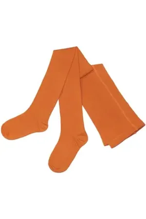 WERI SPEZIALS Strumpfhersteller GmbH Strickstrumpfhose Damenstrumpfhosen Kurz-Größen >>Einfarbig Bunt<< aus Baumwolle orange 48-50 K