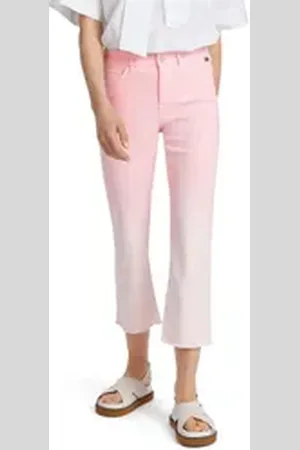 Marc Cain 7/8-Jeans "Pants Pastel Icecream" Premium Damenmode dezent gefransten Saum, Farbton wird zum Saum hin blasser rosa 1 (34)