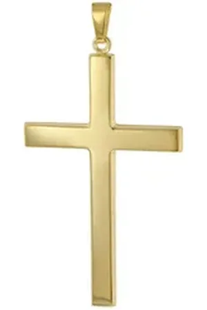 trendor Kreuzanhänger Kreuz Gold 585 (14 Kt) für Männer 39 mm goldfarben