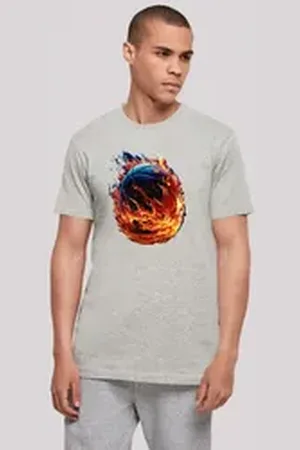 F4NT4STIC T-Shirt Basketball On Fire Sport UNISEX Print grau 4XL