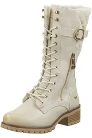 Mustang Stiefel Lederimitat Schnürstiefel braun 39 EU