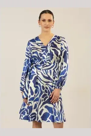 Apart Midikleid mit allover Druck blau 42