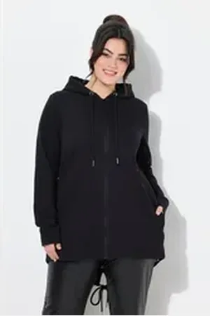 Angel of Style Angel of Style Sweatjacke Sweatjacke A-Linie Kapuze gerundeter Saum schwarz 52