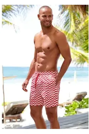 QS by s.Oliver Badeshorts Jeason im Wellendesign rot L
