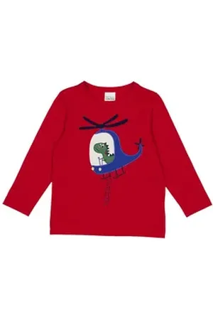 Green Cotton Langarmshirt 1512102700 Jungen rot 104