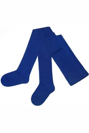 WERI SPEZIALS Strumpfhersteller GmbH Strickstrumpfhose Damenstrumpfhosen Kurz-Größen >>Einfarbig Bunt<< aus Baumwolle blau 48-50 K