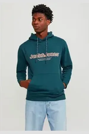 JACK & JONES Hoodie JORLAKEWOOD SWEAT HOOD BF mit coolem Print grün XS