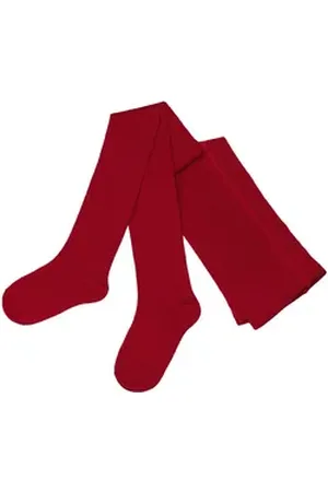 WERI SPEZIALS Strumpfhersteller GmbH Strickstrumpfhose Damenstrumpfhosen Kurz-Größen >>Einfarbig Bunt<< aus Baumwolle rot 48-50 K
