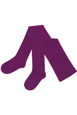 WERI SPEZIALS Strumpfhersteller GmbH Strickstrumpfhose Damenstrumpfhosen Kurz-Größen >>Einfarbig Bunt<< aus Baumwolle lila 48-50 K