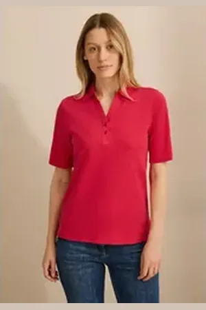 CECIL Poloshirt aus reiner Baumwolle rot L (42)