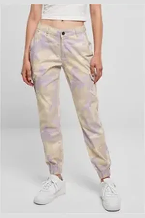 Urban classics Funktionshose Ladies High Waist Camo Cargo Pants lila 26