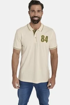 Jan Vanderstorm Poloshirt BERAU mit Kontrastkragen weiß 4XL (68/70)