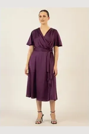 Apart Midikleid us mattschimmerndem Satin lila 36