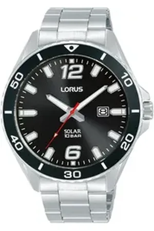 Lorus Watches LORUS Solaruhr RX359AX9, Armbanduhr, Herrenuhr, Edelstahlarmband, Datum silberfarben