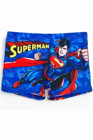 Superman Badehose DC Comics Schwimmhose - Jungen Bademode Gr. 98 - 128 cm blau 128 cm