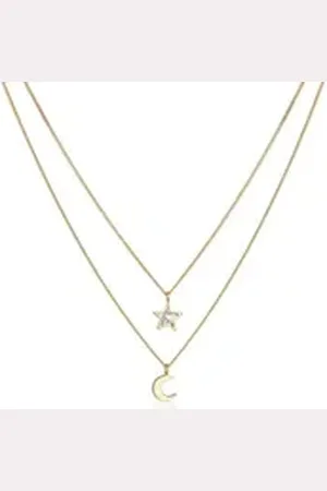 Elli Kette mit Anhänger Mädchen Layerkette Sternenhimmel 925 Silber, Astro silberfarben
