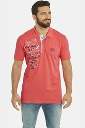 Jan Vanderstorm Poloshirt JANO aus weicher Jersey-Qualität rosa 4XL (68/70)