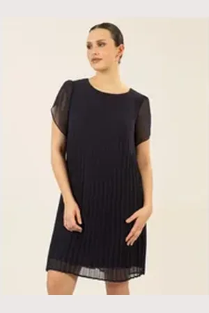Apart Midikleid aus einem leicht körnigem Georgette blau 40