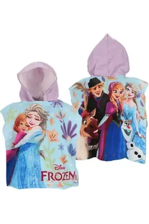 Disney Frozen Poncho Mikrofaser Poncho für Kinder – 100x55 cm OneSize blau