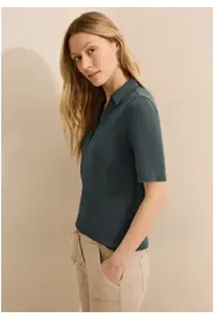 CECIL Poloshirt aus reiner Baumwolle grün L (42)