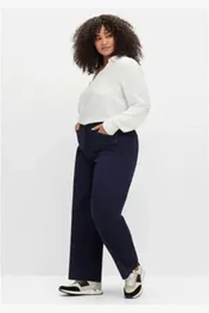 Sheego Stretch-Hose Große Größen im Chino-Stil, aus leichtem Twill blau 56