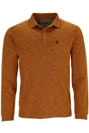 HAJO Langarm-Poloshirt Softknit-Polo in Flammengarn orange L