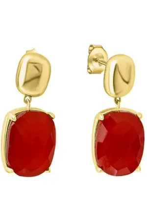 CELESTA Paar Ohrhänger 925 Sterling Silber vergoldet Chalcedon gelb