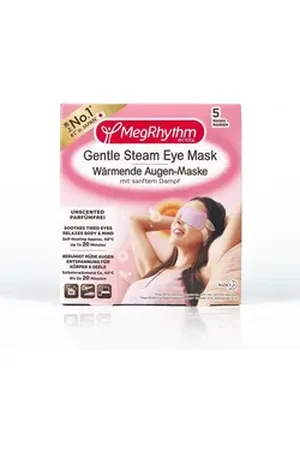 MegRhythm Augenmaske Wärmende Augen-Maske - 5er Packung - Parfumfrei, 5-tlg., Beruhigt müde Augen, Original aus Japan