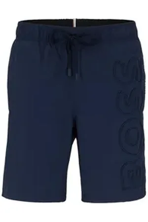 HUGO BOSS Badeshorts Whale (1-St) Herren Swimwear aus recyceltem Material mit Logo-Stickerei blau M