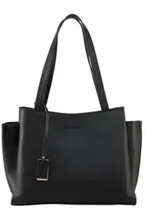 TOM TAILOR Shopper TTMAREILE M Shopper mit Doppelriemen und Logo-Anhänger schwarz