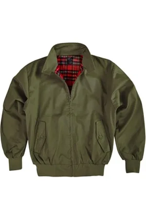 Normani Blouson Herren Harrington Jacke Retro Blouson English Style mit kariertem Innenfutter Karofutter schwarz 5XL