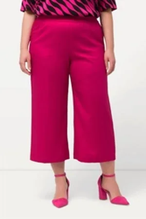 Ulla Popken Culotte Culotte wadenlang weites Bein Elastikbund lila 46