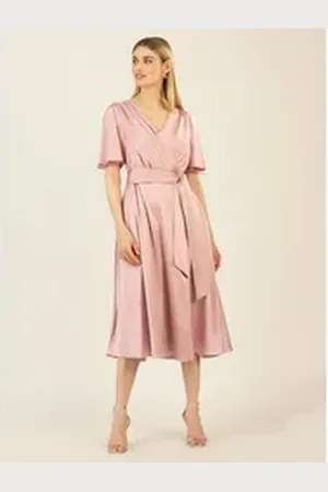 Apart Midikleid us mattschimmerndem Satin lila 34