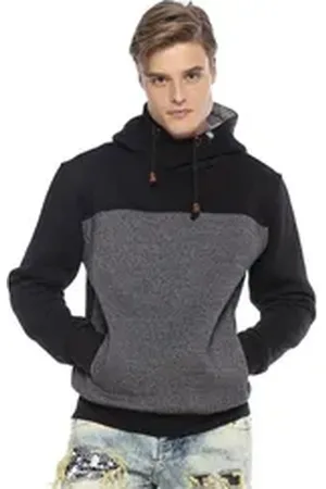 Cipo & Baxx Kapuzenpullover Sweatshirts im Kontrast-Look schwarz 2XL