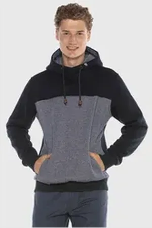 Cipo & Baxx Kapuzenpullover Sweatshirts im Kontrast-Look blau S