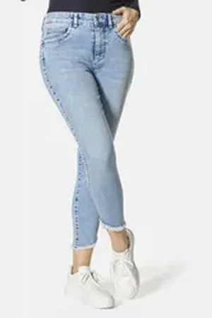 Stooker Women WOMEN 5-Pocket-Jeans Rio Fringe Skinny Fit Skinny Fit Casual Clean Wash Denim Jeans Magic Shape Effekt für Damen blau 48