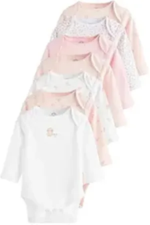 Next Kurzarmbody Kurzärmelige Strampler, 7er-Pack – 7er-Pack (7-tlg) rosa 68-74 (6-9 Mon.)